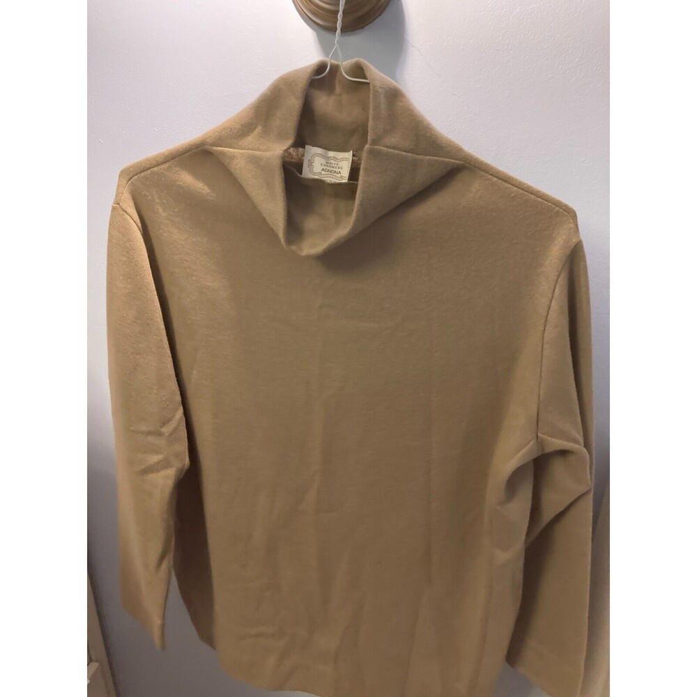 VGUC Agnona White Cashmere Sweater Camel/Beige